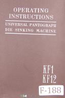 Friedrich Deckel-Deckel-Fredrich Deckel, KF1 and KF12, Pantograph Die Sinking, Operations Manual 1966-KF1-KF12-01